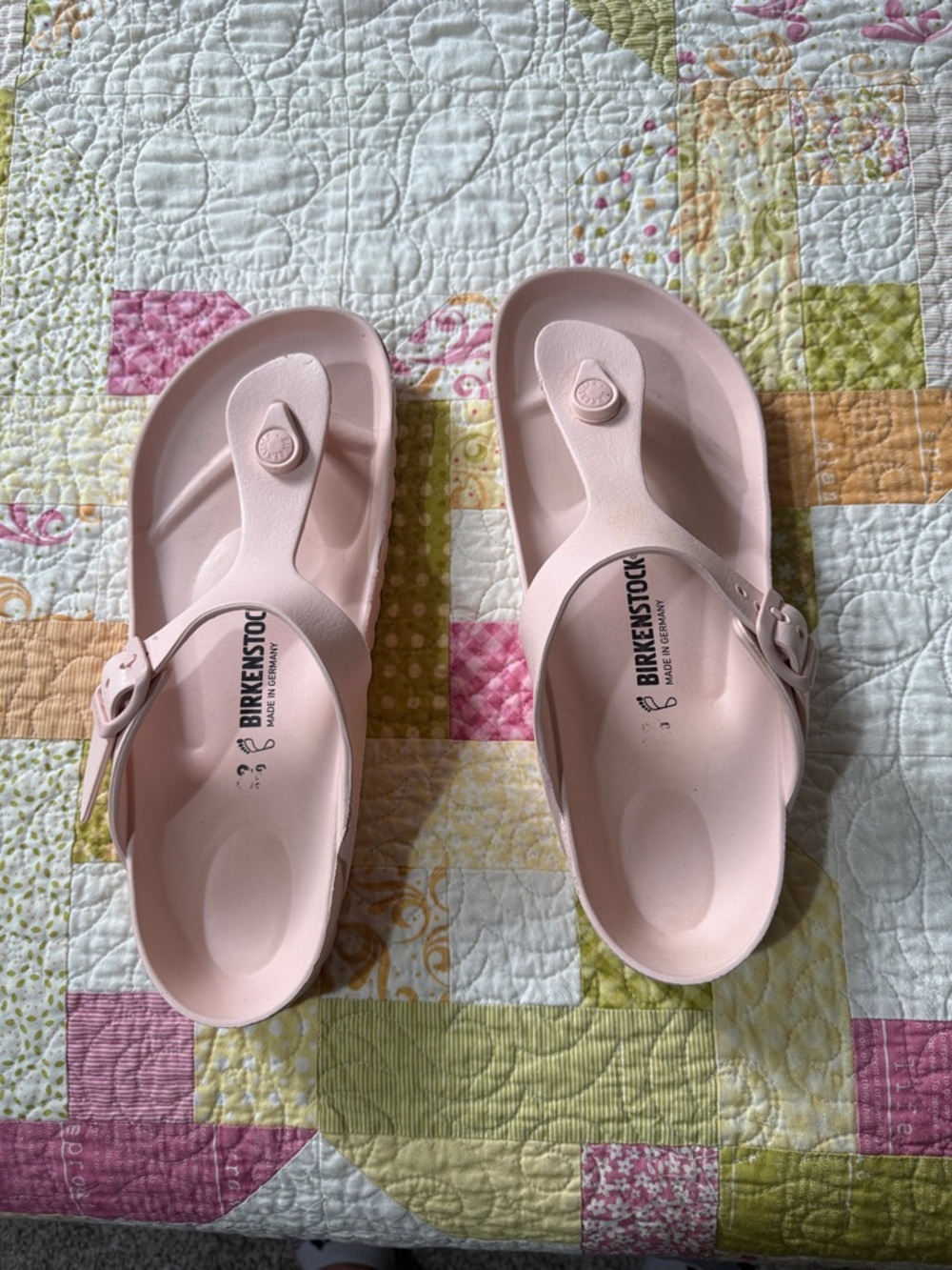 Birkenstock Pink EVA Thong Sandals with Buckle